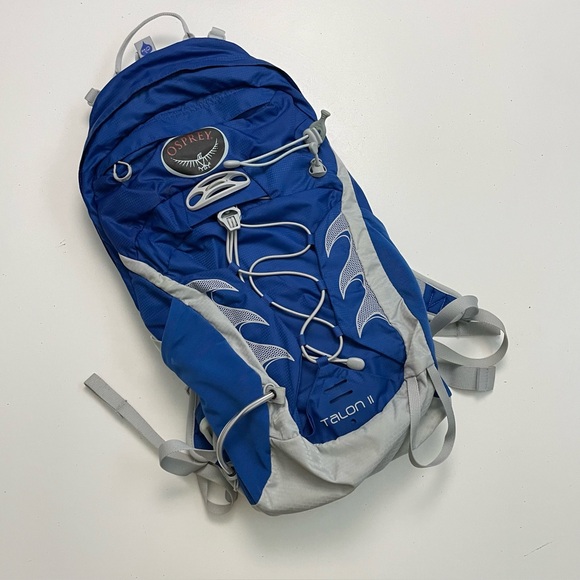 Osprey Backpack Airscape Hiking Biking Pockets Nylon Talon 11 Blue Grey Unisex - Picture 1 of 16